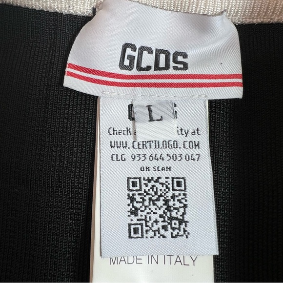 GCDS Classic Track Mini Skirt Black White - Picture 6 of 8
